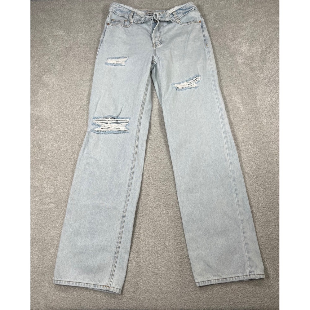 PacSun 90s Boyfriend Jeans 26 Light Wash Distressed Double Waistband Y2K Baggy